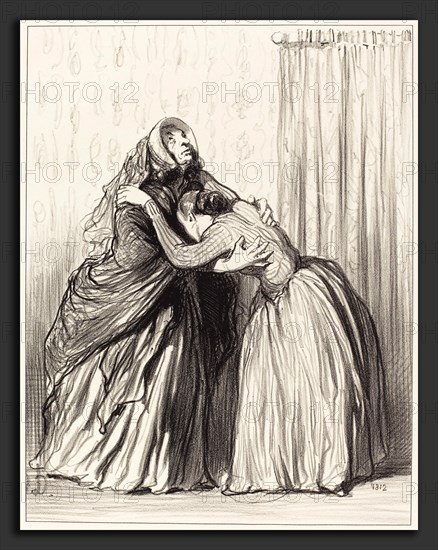Honoré Daumier (French, 1808 - 1879), Oui, ma chÃ¨re, mon mari a ravalé ma dignité, 1849, lithograph