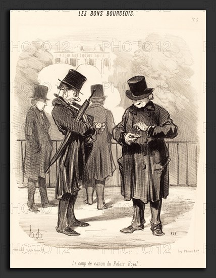 Honoré Daumier (French, 1808 - 1879), Le Coup de canon du Palais-Royal, 1846, lithograph