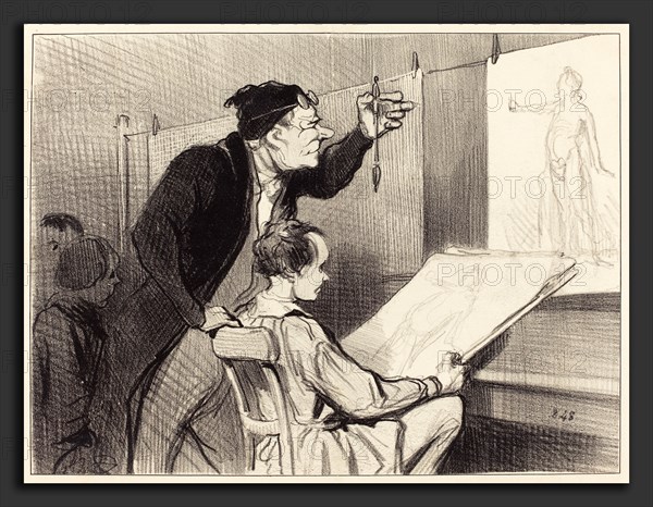 Honoré Daumier (French, 1808 - 1879), Mission pénible et délicate du professeur de dessin, 1846, lithograph