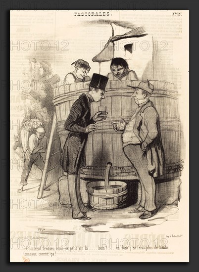 Honoré Daumier (French, 1808 - 1879), Comment trouvez-vous ce petit vin-la, 1845, lithograph on newsprint