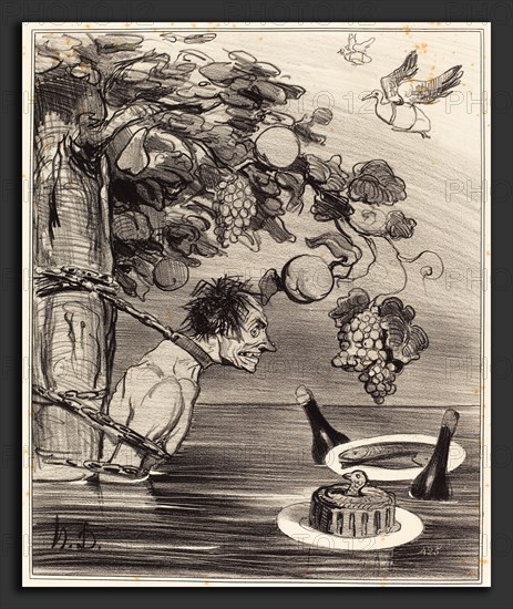 Honoré Daumier (French, 1808 - 1879), Le Supplice de Tantale, 1842, lithograph
