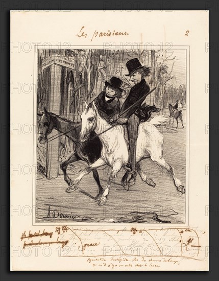 Honoré Daumier (French, 1808 - 1879), Ãâquitation boutiquière, 1839, lithograph