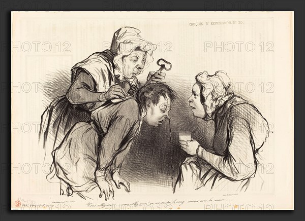 Honoré Daumier (French, 1808 - 1879), Vous allez voir! Ã§a va arrÃªter le sang, 1838, lithograph on newsprint