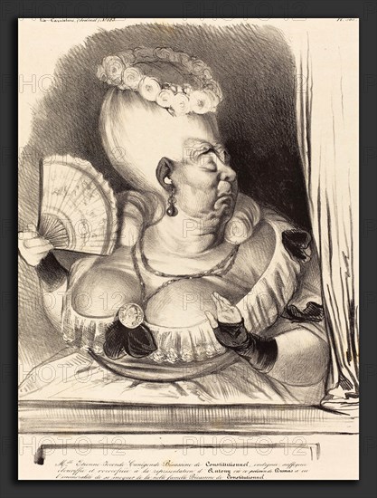 Honoré Daumier (French, 1808 - 1879), Mlle. Etienne-Goconde-Cunégonde-Bécassine, 1834, lithograph in black on chine collé