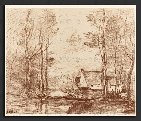 Jean-Baptiste-Camille Corot (French, 1796 - 1875), The Mill of Cuincy, near Douai (Le Moulin de Cuincy, pres Douai), 1871, lithograph
