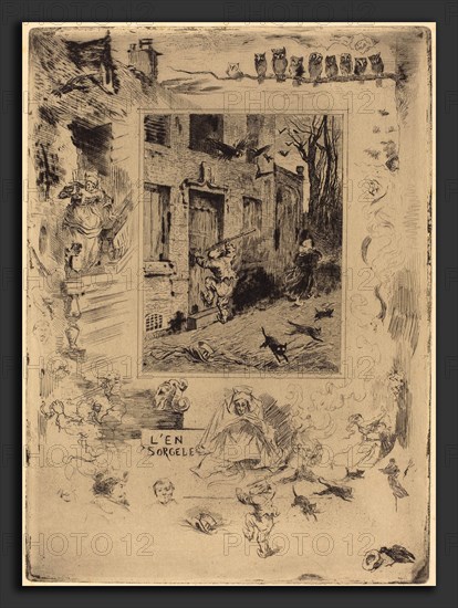 Félix-Hilaire Buhot (French, 1847 - 1898), La Maison Maudite (The House of the Damned), c. 1883-1885, etching