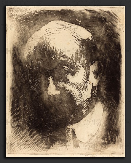 Albert Besnard, Gabriele D'Annunzio, French, 1849 - 1934, 1917, etching in black with plate tone on laid paper