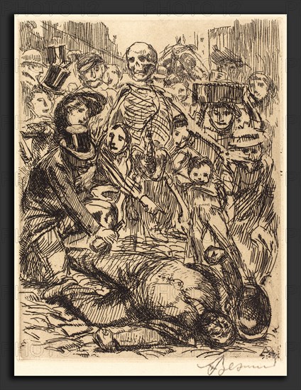 Albert Besnard, The Accident (L'accident), French, 1849 - 1934, 1900, etching in black on Van Gelder Zonen wove paper