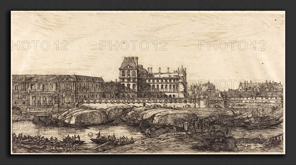 Charles Meryon (French, 1821 - 1868), L'ancien Louvre d'aprÃ¨s une peinture de Zeeman, 1651 (The Old Louvre, from a Painting by Zeeman, 1651), 1866, etching