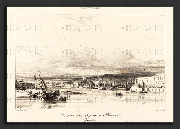 Jules Dupré (French, 1811 - 1889), View in Plymouth Port (Vue prise dans le port de Plymouth), 1836, lithograph