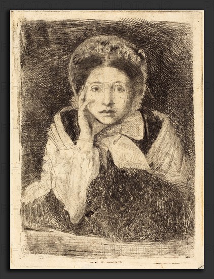 Edgar Degas (French, 1834 - 1917), Marguerite De Gas, the Artist's Sister (Marguerite De Gas, soeur de l'artiste), c. 1862-1865, etching on oriental paper