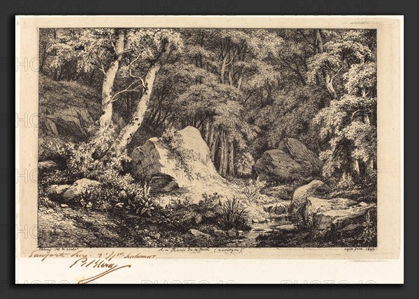 EugÃ¨ne Bléry (French, 1805 - 1887), Au ravin de la faille, Auvergne (The Ravine at Auvergne), 1846, etching on chine applique [proof]