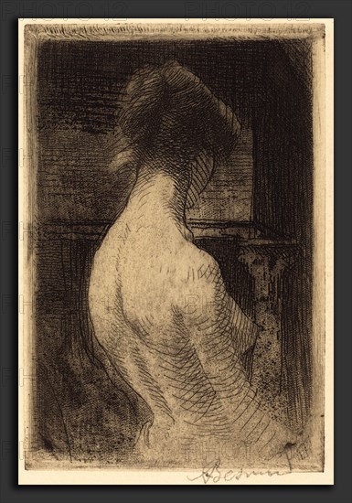 Albert Besnard (French, 1849 - 1934), Back of a Woman (Dos de Femme), 1889, etching and roulette in black on cream laid paper