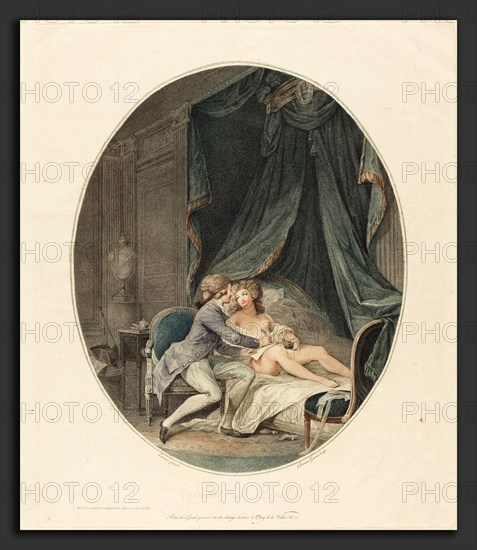 Romain Girard after Nicolas Lavreince (French, born c. 1751), Valmont and Emilie, 1788, color stipple and etching