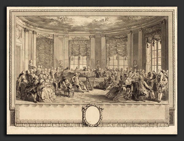 Antoine-Jean Duclos after Augustin de Saint-Aubin (French, 1742 - 1795), Le concert, 1774, etching and engraving
