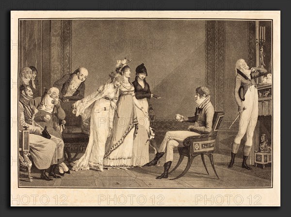 Philibert-Louis Debucourt (French, 1755 - 1832), L'Orange, ou le moderne Jugement de Paris, 1801, aquatint and etching