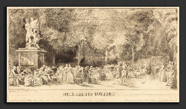 Gabriel Jacques de Saint-Aubin (French, 1724 - 1780), Les chaises [lower half], 1760, etching, retouched with drypoint