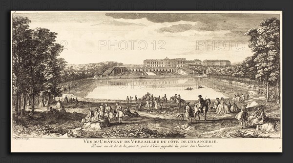 Jean-Baptiste Rigaud (French, active 1752-1761), Vue du Chateau de Versailles du Cote de l'Orangerie, etching and engraving