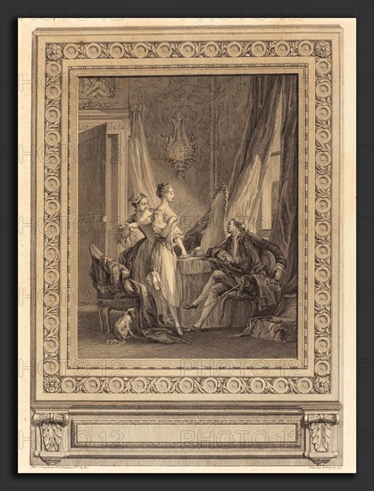 Nicolas Ponce after Pierre-Antoine Baudouin with border by Charles-Nicolas Cochin II (French, 1715 - 1790), La toilette, 1771, etching and engraving