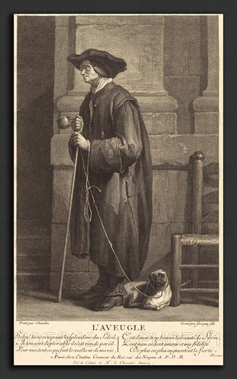 Pierre Louis de Surugue after Jean Siméon Chardin (French, 1710 or 1716 - 1772), The Blind Beggar, engraving