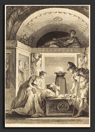 Jean-Louis Delignon and Antoine-Jean Duclos after Jean-Honoré Fragonard (French, 1755 - c. 1804), La matrone d'Ephese, 1793, etching and engraving