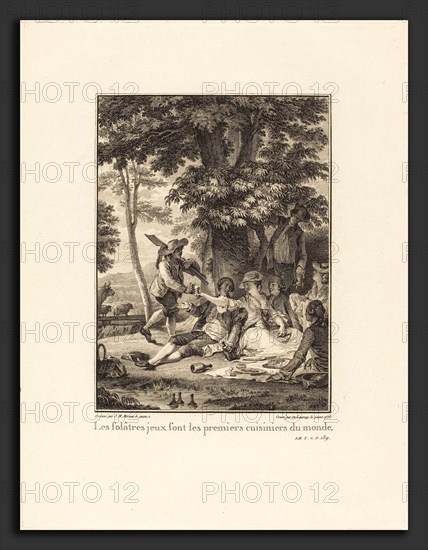 Robert Delaunay after Jean-Michel Moreau (French, 1749 - 1814), Les folÃ¢tres jeux sont les premiers cuisiniers du monde, 1778, etching and engraving