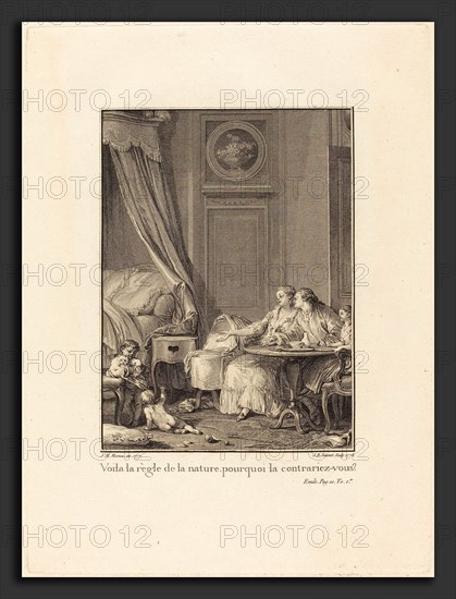 Jean-Baptiste Blaise Simonet after Jean-Michel Moreau (French, 1742 - 1813 or after), VoilÃ  la rÃ¨gle de la nature, pourquoi la contrariez-vous?, 1777-1778, etching and engraving