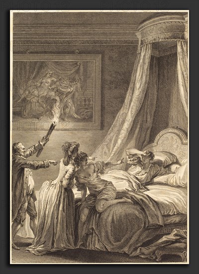 Louis-Michel Halbou and Antoine-Jean Duclos after Jean-Honoré Fragonard (French, 1742 - 1795), Le gascon puni, etching and engraving