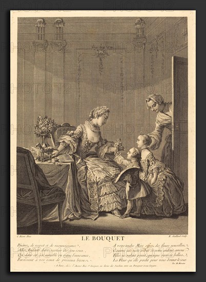 René Gaillard after Charles Eisen (French, c. 1719 - 1790), Le bouquet, engraving