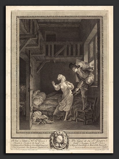 Pierre-Philippe Choffard after Pierre-Antoine Baudouin (French, 1730 - 1809), Marchez tout doux, parlez tout bas, 1782, engraving and etching