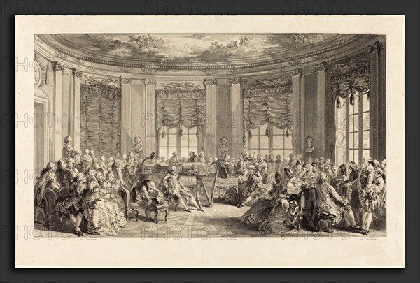 Antoine-Jean Duclos after Augustin de Saint-Aubin (French, 1742 - 1795), Le concert, 1774, etching and engraving