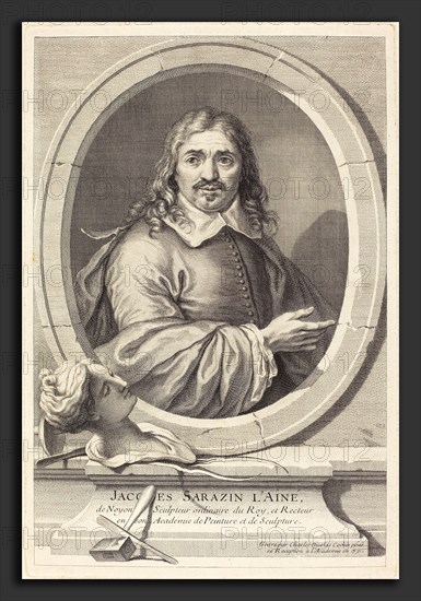 Charles-Nicolas Cochin I (French, 1688 - 1754), Jacques Sarazin the Elder, 1731, engraving over etching on laid paper