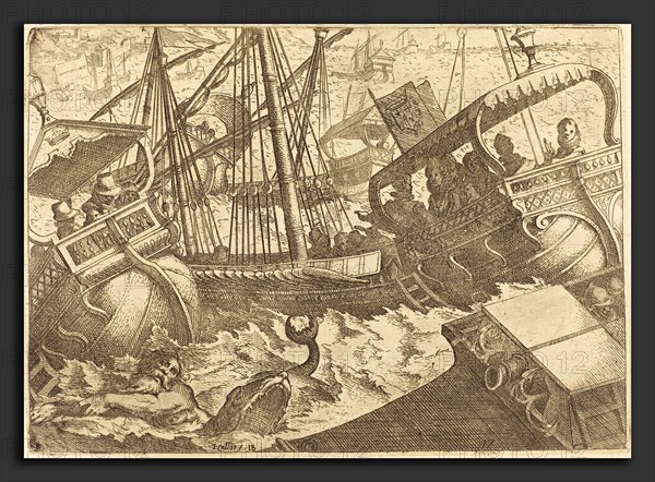 Jacques Callot (French, 1592 - 1635), Storm Off the Coast of Barcelona, 1612, etching on laid paper [restrike]