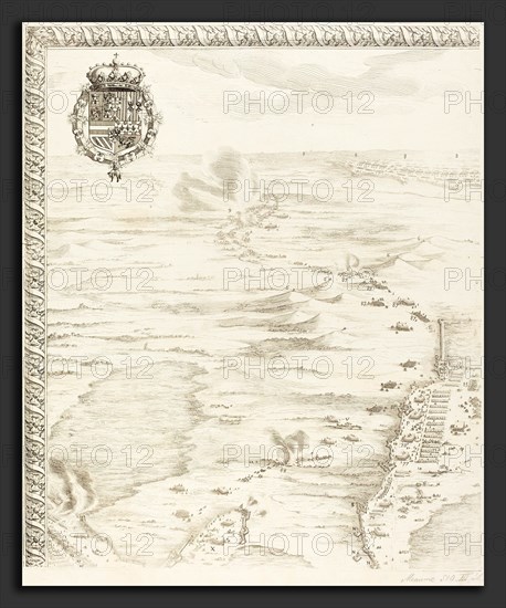 Jacques Callot (French, 1592 - 1635), The Siege of Breda [plate 1 of 6], 1627-1628, etching