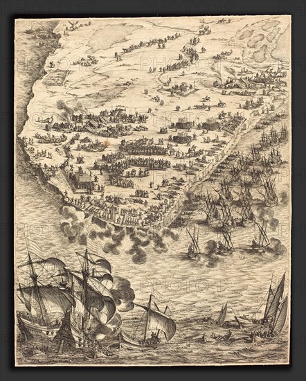 Jacques Callot (French, 1592 - 1635), The Siege of La Rochelle [plate 10 of 16; set comprises 1952.8.97-112], 1628-1631, etching and engraving