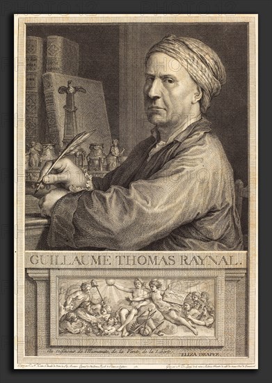 Nicolas Delaunay after Charles-Nicolas Cochin II (French, 1739 - 1792), Guillaume Thomas Raynal, 1780, engraving on laid paper