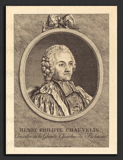 Charles-Nicolas Cochin II (French, 1715 - 1790), Henry Philippe Chauvelin, 1752, etching on laid paper