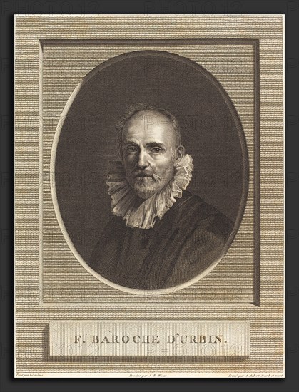 Antoine Aubert after Jean-Baptiste Joseph Wicar after Federico Barocci (French, born c. 1783), Federico Barocci, engraving and stipple engraving on wove paper