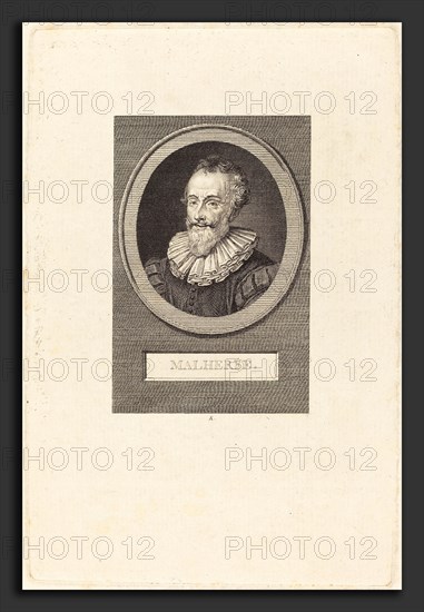 Augustin de Saint-Aubin (French, 1736 - 1807), Francois de Malherbe, 1805, engraving over etching on laid paper