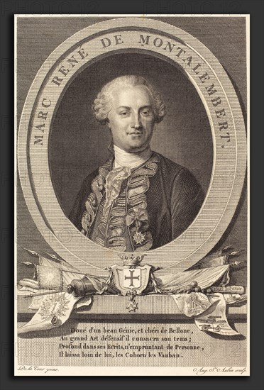 Augustin de Saint-Aubin after Maurice-Quentin de La Tour (French, 1736 - 1807), Marc Rene de Montalembert, 1793, engraving over etching on laid paper