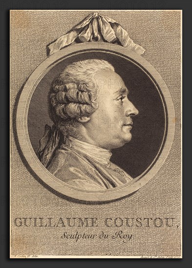 Augustin de Saint-Aubin after Charles-Nicolas Cochin II (French, 1736 - 1807), Guillaume Coustou, 1770, engraving over etching on laid paper