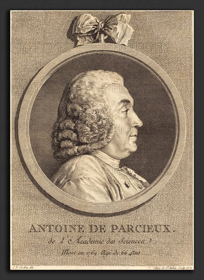 Augustin de Saint-Aubin after Charles-Nicolas Cochin I (French, 1736 - 1807), Antoine De Parcieux, 1771, engraving over etching on laid paper