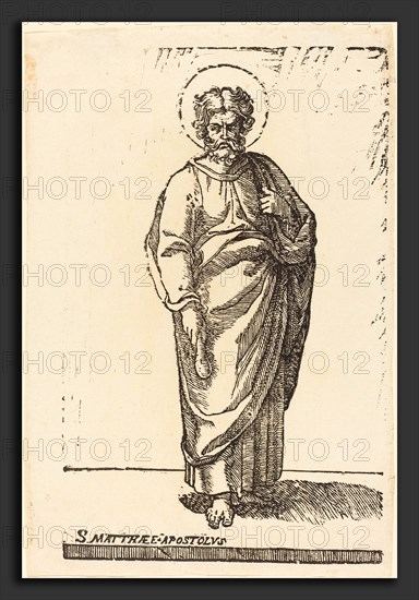 Jacques Stella (French, 1596 - 1657), Saint Matthew, woodcut