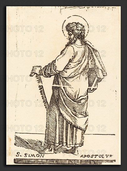 Jacques Stella (French, 1596 - 1657), Saint Simon, woodcut