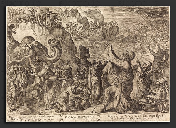 Antonio Tempesta (Italian, 1555 - 1630), Pharaoh's Army Drowns in the Red Sea, 1613, etching