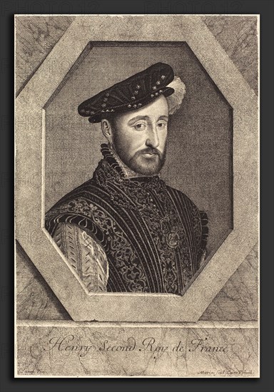 Jean Morin after François Clouet (French, c. 1600 - 1650), Henry II, etching, engraving, and stippling on laid paper