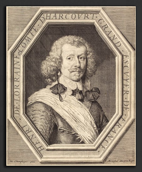 Jean Morin after Philippe de Champaigne (French, c. 1600 - 1650), Henri de Lorraine, comte d'Harcourt, etching, engraving, and stippling on laid paper