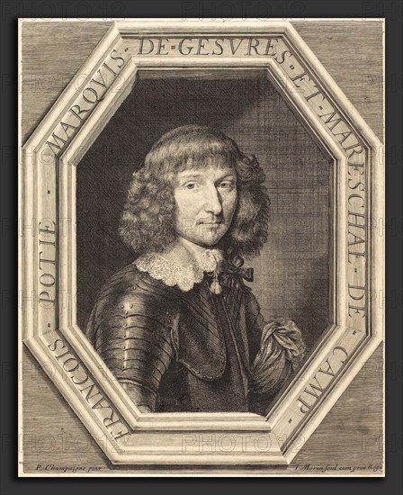 Jean Morin after Philippe de Champaigne (French, c. 1600 - 1650), Francois Potier, marquis de Gevres, etching, engraving, and stippling on laid paper