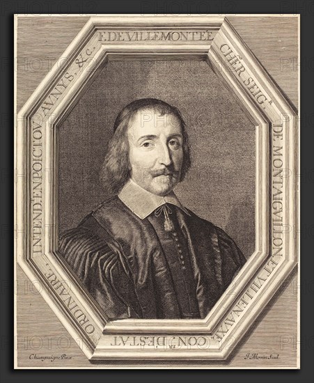 Jean Morin after Philippe de Champaigne (French, c. 1600 - 1650), Francois de Villemontee, etching, engraving, and stippling on laid paper
