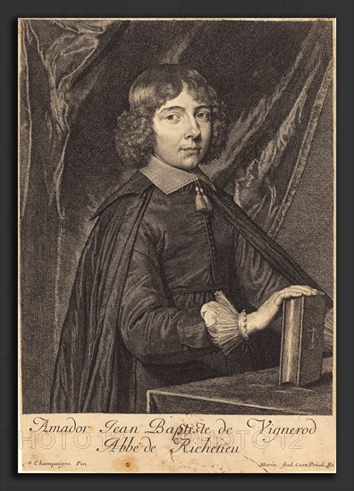 Jean Morin after Philippe de Champaigne (French, c. 1600 - 1650), Jean Baptiste Amidor Vignerod, etching, engraving, and stippling on laid paper